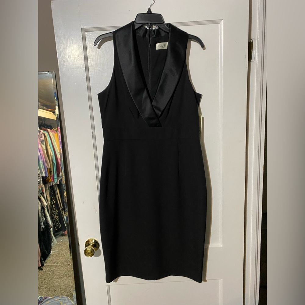 Black satin neck Eliza J dress